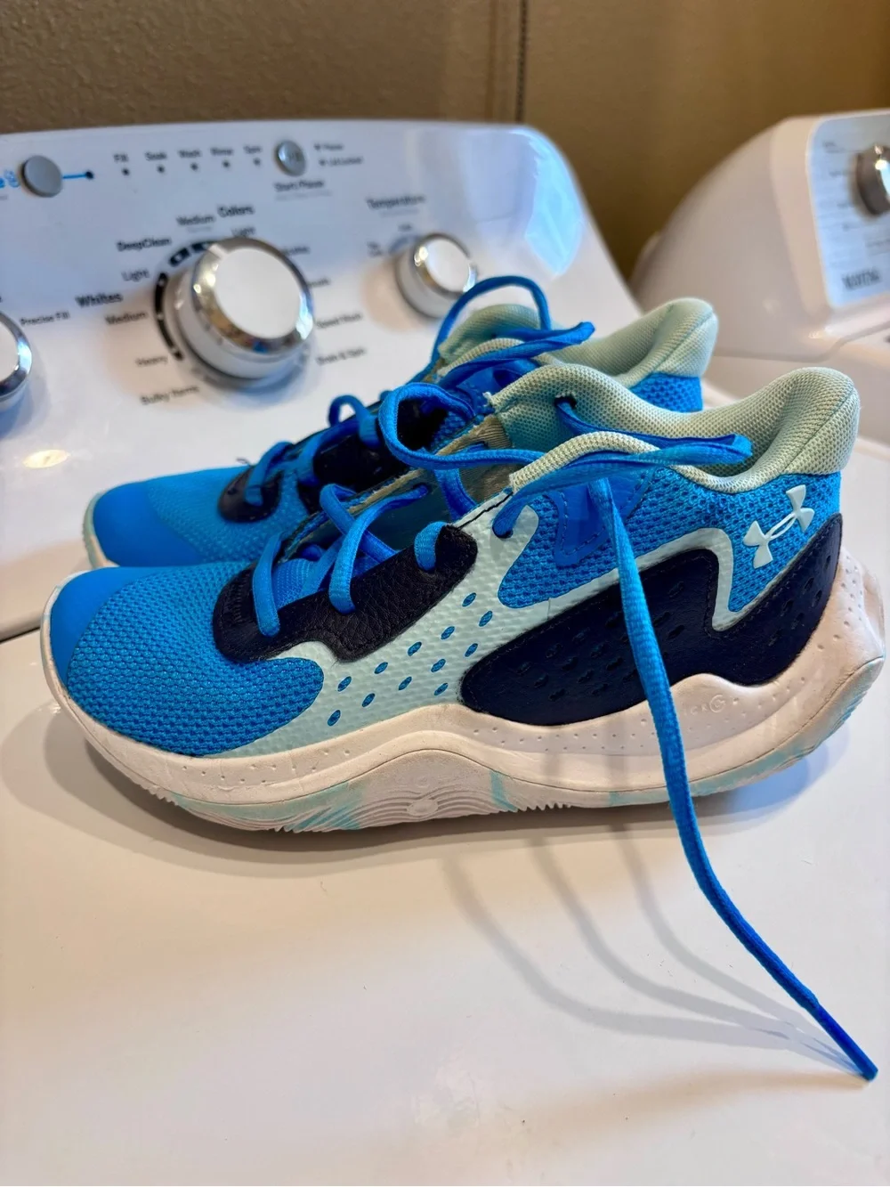 Under Armour Kids Blue and Light Blue Athletic Sneakers